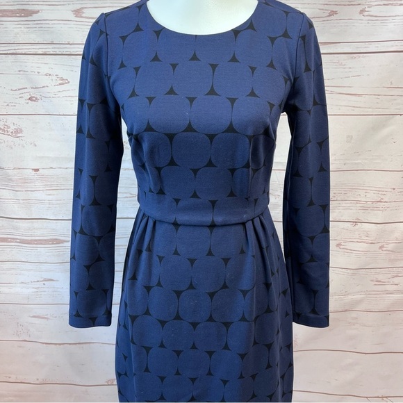 Boden Geometric Spot Polka Dot Print Ponte Knit Mod Sheath Dress - Picture 2 of 8
